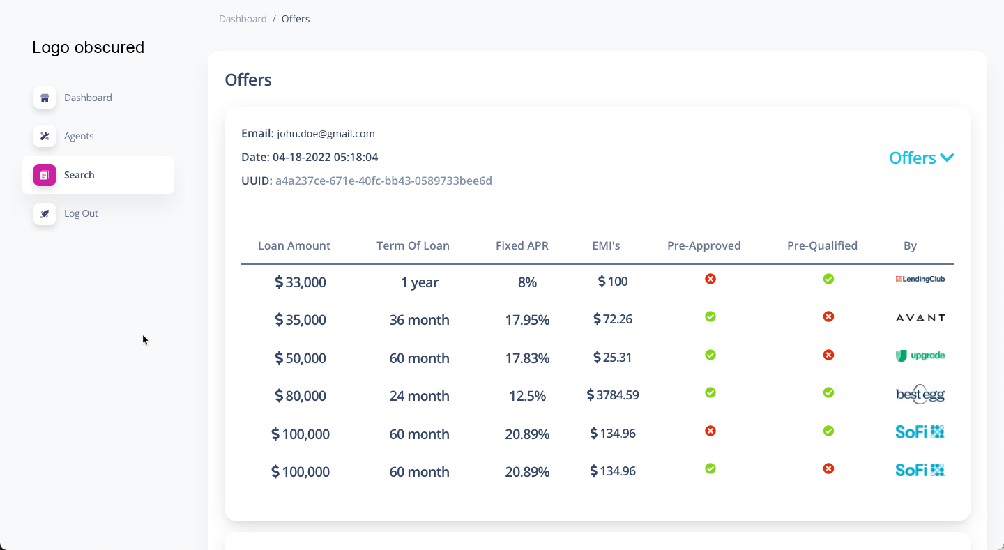 lending offers obscured