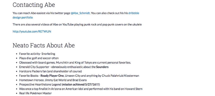 team page abe