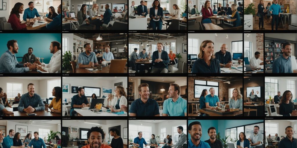 Collage of engaging video scenes